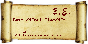 Battyányi Elemér névjegykártya